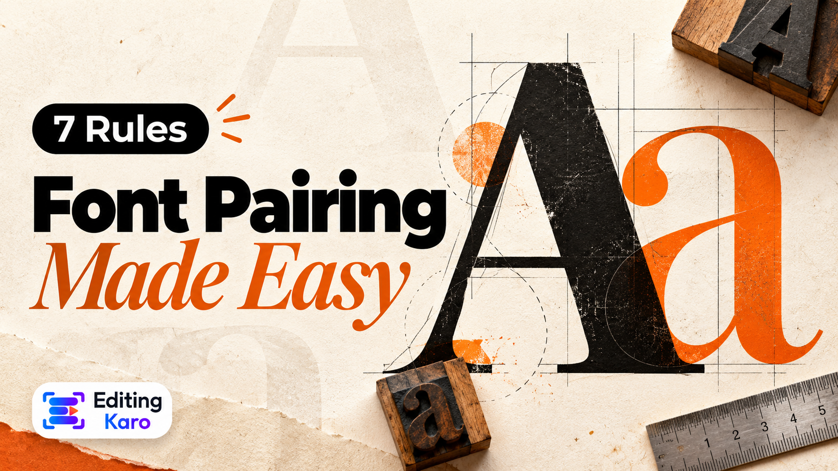 Rows of vintage wooden letterpress type